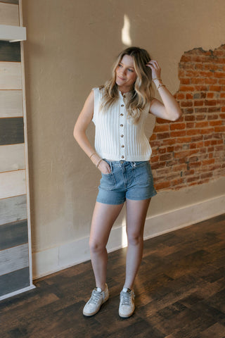 Crochet Vest, White