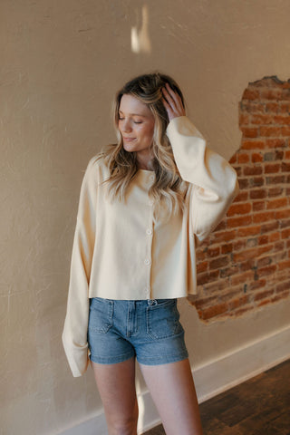 Basic Cardigan, Butter *final sale