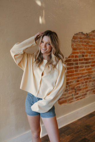 Basic Cardigan, Butter *final sale