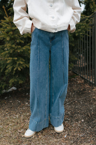 Wide Hem Denim Pants