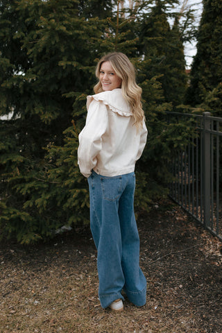 Wide Hem Denim Pants