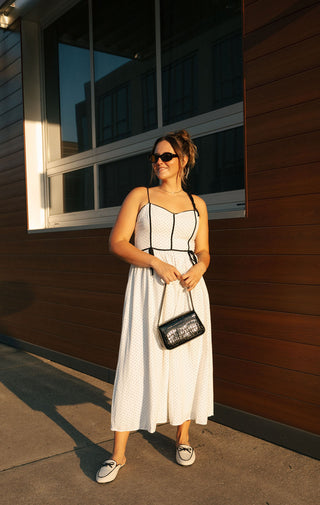 Polka Dot Dress, White *final sale