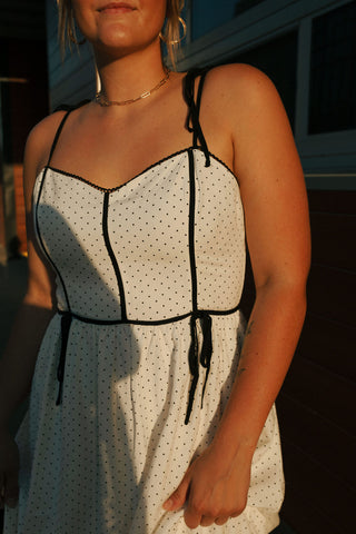 Polka Dot Dress, White *final sale
