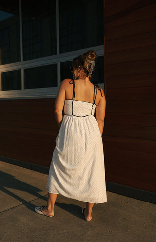 Polka Dot Dress, White *final sale