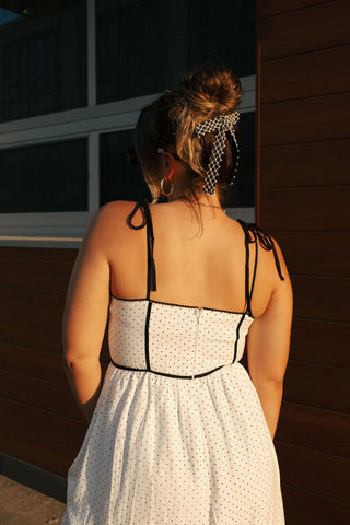 Polka Dot Dress, White *final sale