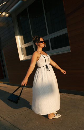 Polka Dot Dress, White *final sale