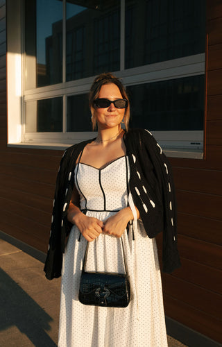 Polka Dot Dress, White *final sale