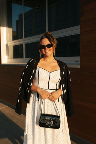 Polka Dot Dress, White *final sale
