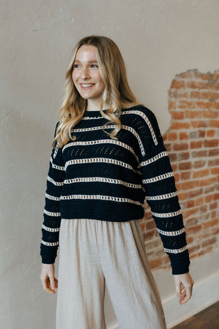 Estero Stripe Sweater, Eclipse by Z Supply