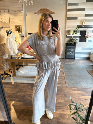 Good Feels Knit Set, Grey - The Red Thread Boutique