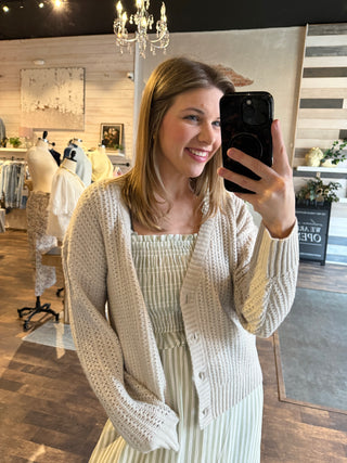 Amour Cardigan, Sand - The Red Thread Boutique