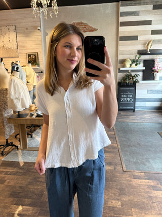 Elieo Top, White - The Red Thread Boutique
