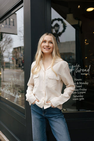 Casey Shirt, Bone *final sale