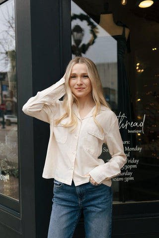 Casey Shirt, Bone *final sale