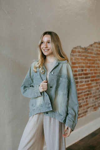 Oversized Stripe Jacket, Sand Wash