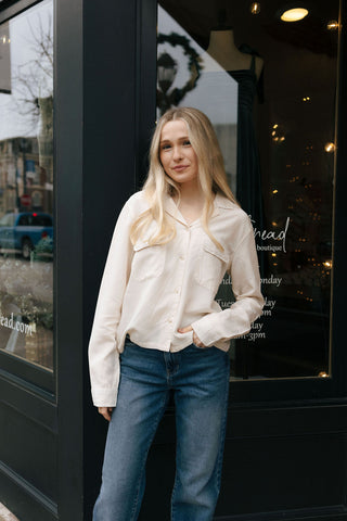 Casey Shirt, Bone *final sale