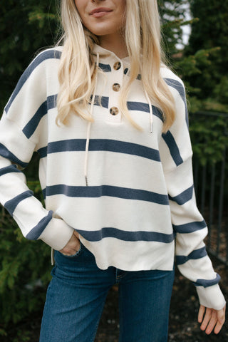 Brighton Top, White Blue *final sale