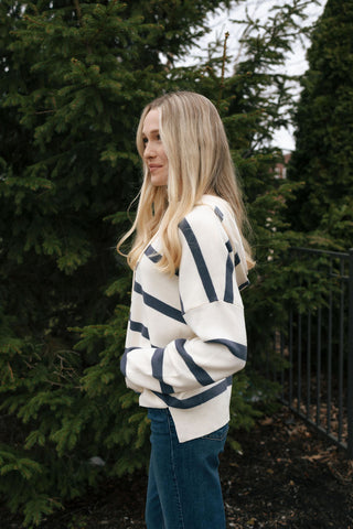 Brighton Top, White Blue *final sale