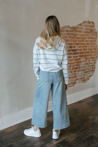 Washed Denim Tie Pants