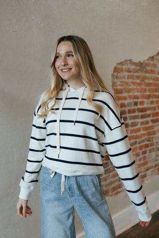 Avalon Hoodie, Ivory Navy