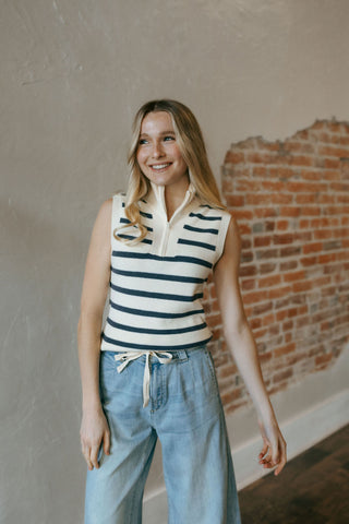Bella Vest, Ivory Slate