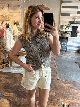 Remi Marled Knit Sweater Vest - The Red Thread Boutique