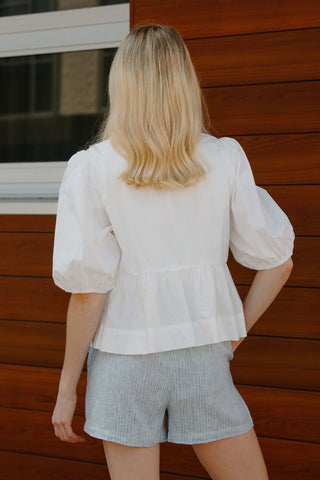 Bow Front Top, White *final sale
