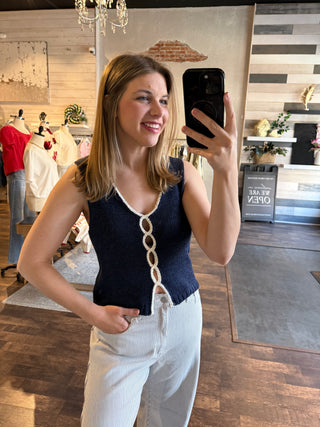 Frankie Tank, Navy - The Red Thread Boutique