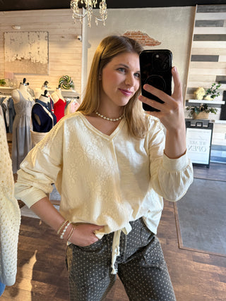 Georgia Lace Top, Cream - The Red Thread Boutique