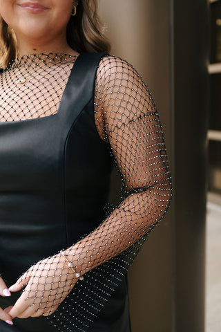 Faux Leather Mini Dress, Black *final sale