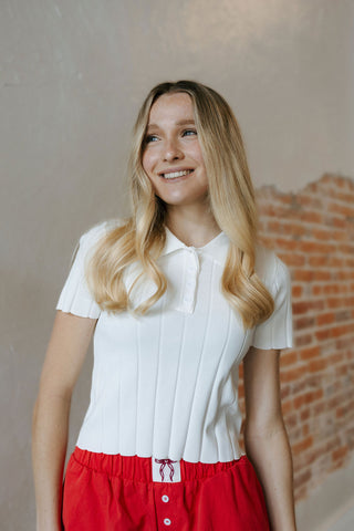 Wide Rib Top, White