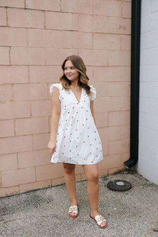 Embroidered Cherry Dress