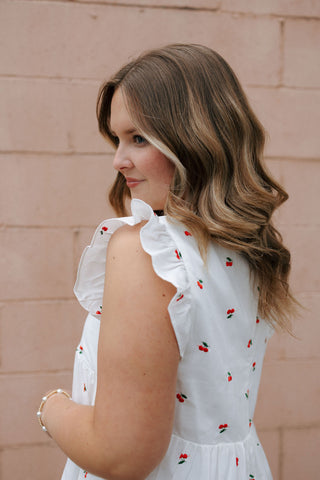Embroidered Cherry Dress