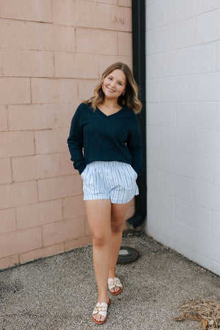 Stripe Boxer Shorts, Blue