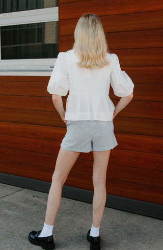 Bow Front Top, White *final sale