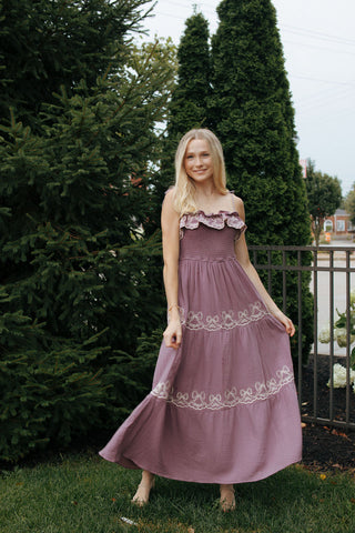 Bow Maxi Dress, Dusty Purple *final sale*