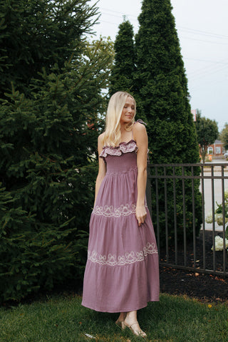 Bow Maxi Dress, Dusty Purple *final sale*