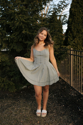 Striped Cross Back Dress