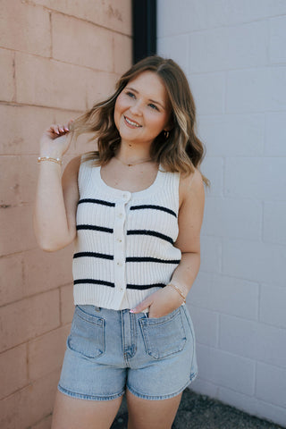 Sycamore Stripe Sweater Vest, Sea Salt by Z Supply
