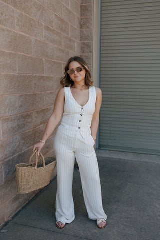 Belfort Pinstripe Vest, Flax by Z Supply