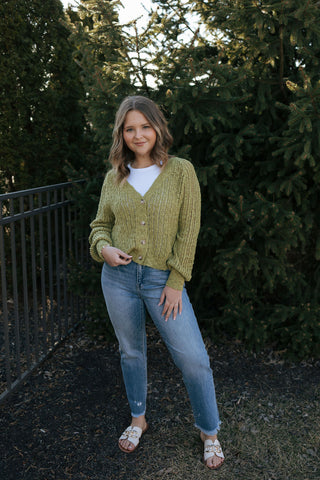 Button Cardi, Light Green
