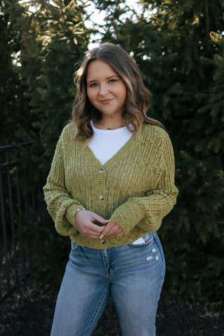 Button Cardi, Light Green
