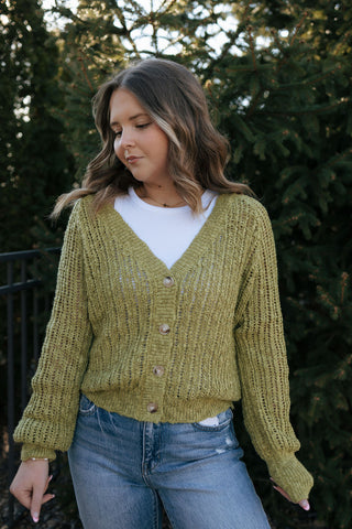 Button Cardi, Light Green