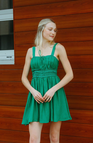 Lace Trimmed Dress, Green *final sale