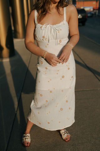 Embroidered Fabric Mini Dress