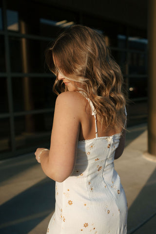 Embroidered Fabric Mini Dress