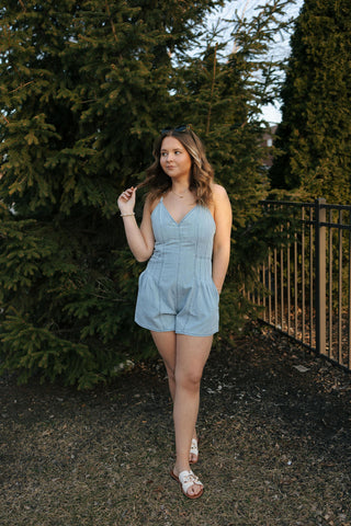 Chambray Denim Romper