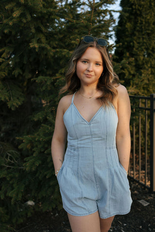 Chambray Denim Romper