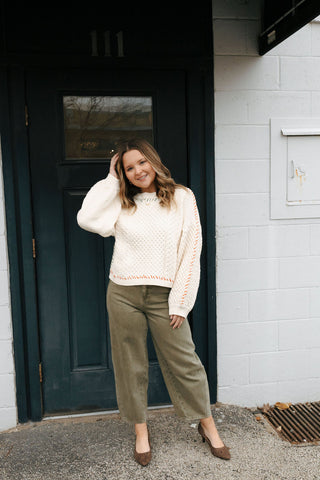 Washed Barrel Pants, Olive *final sale