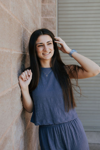 Sloane Textured Slub Top, Worn Blue by Z Supply